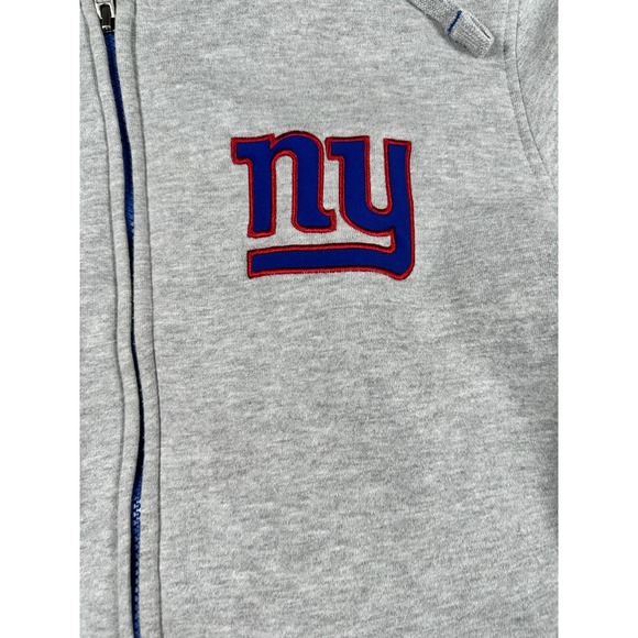 NFL New York Giants American Football Team Hoodie Mens Medium Gray Full Zip - Picture 2 of 7